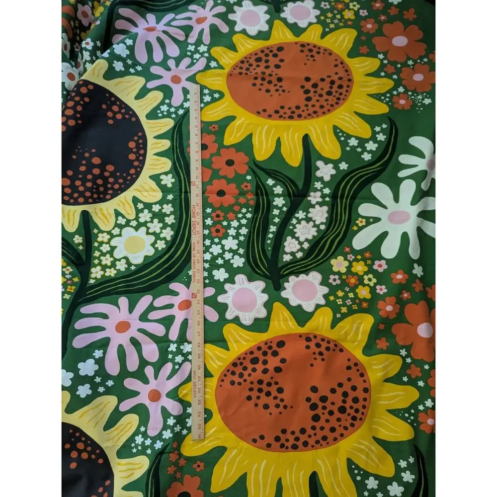 Ikea CAFEBITRADE Pre-Cut Fabric Green/Multicolor Floral Pattern 59x118